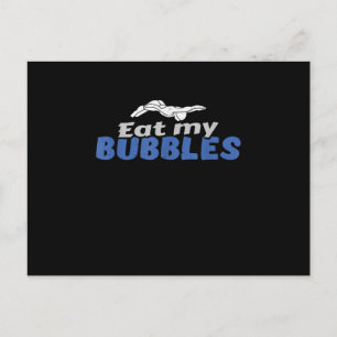 Essen Sie meine Bubbles und schwimmen Geschenke Postkarte