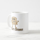 Essen Sie meine Kruste Kaffeetasse (Vorderseite Links)