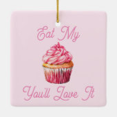 Essen Sie meine Muffin-Keramik Keramikornament (Rückseite)