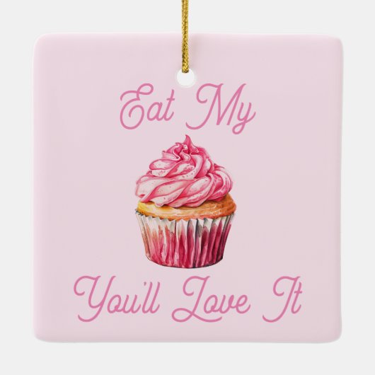 Essen Sie meine Muffin-Keramik Keramikornament (Rückseite)