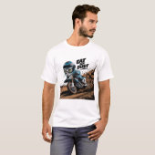 Essen Sie meine Staub | Funny Motor Cross Cat Ride T-Shirt (Vorne ganz)