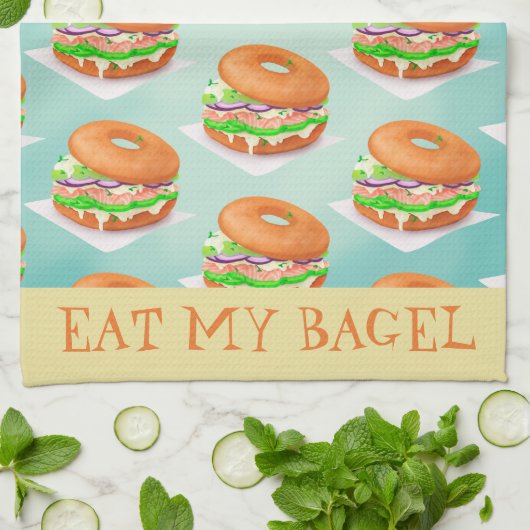 Essen Sie meinen Bagel Geschirrtuch (Gefaltet)