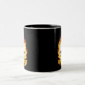 Essen Sie meinen Flammenschädel Zweifarbige Tasse (Mittel)