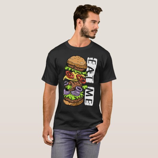 Essen Sie mich ich Cheeseburger I Burger T-Shirt (Vorne ganz)