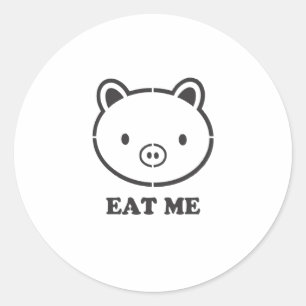 Essen Sie mich Pig Runder Aufkleber