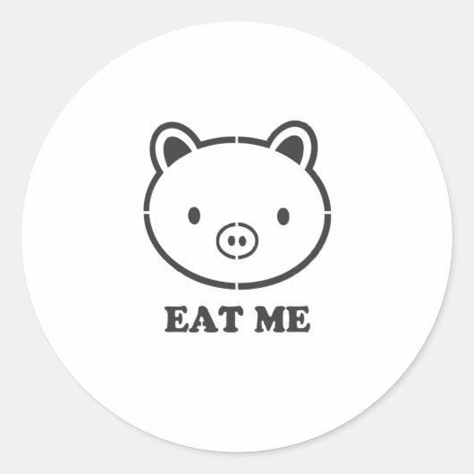 Essen Sie mich Pig Runder Aufkleber (Vorderseite)