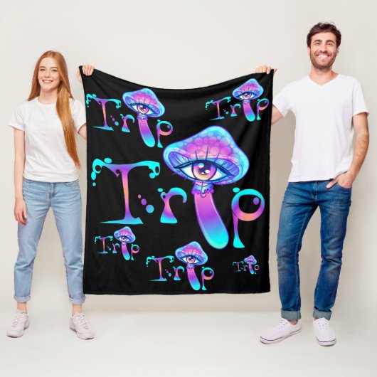 Essen Sie mich Pilz und Ausflug Fleecedecke (Beispiel)