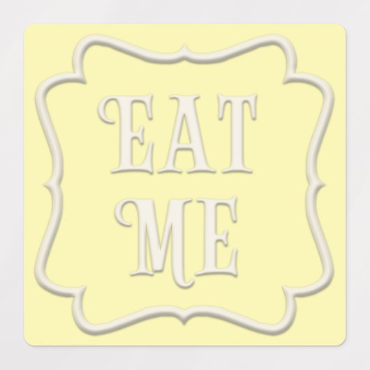 "Essen Sie mich, trinken Sie mich, versuchen Sie m Etiketten (Design 2)
