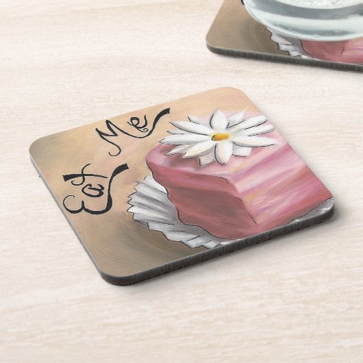 Essen Sie mich Untersetzer-Alice im Getränkeuntersetzer (Linke Seite)