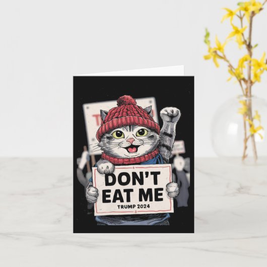 Essen Sie mir keine Katzen für Trump 2024 bei den Karte (Gelbe Blume)