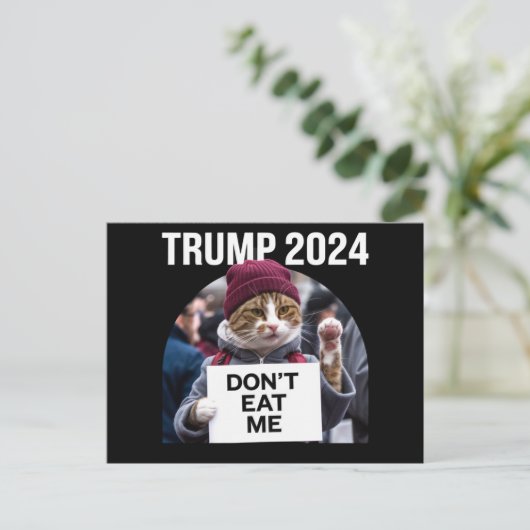 Essen Sie mir keine Katzen für Trump 2024 Postkarte (Stehend Vorderseite)