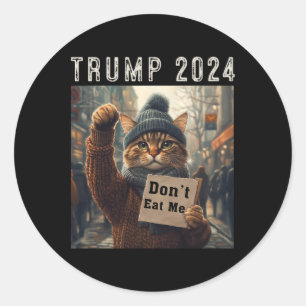 Essen Sie mir keine Katzen für Trump 2024 Runder Aufkleber