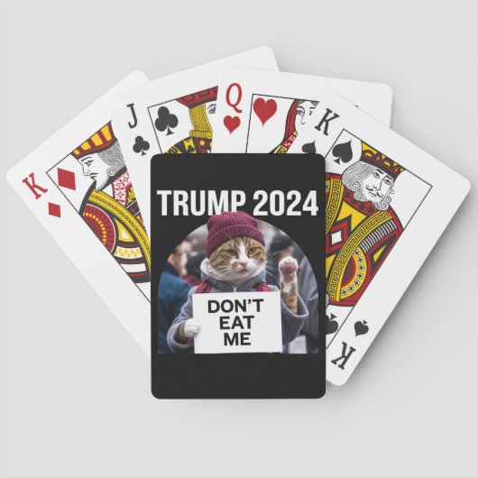 Essen Sie mir keine Katzen für Trump 2024 Spielkarten (Rückseite)
