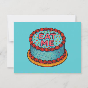 Essen Sie mir Kuchen Postkarte