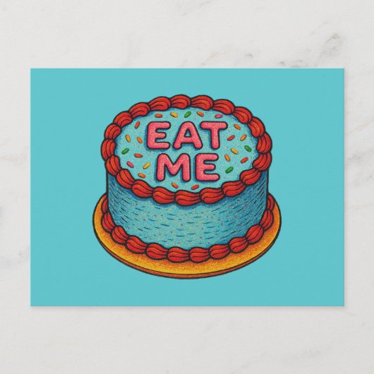 Essen Sie mir Kuchen Postkarte (Vorderseite)
