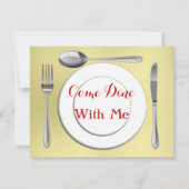 Essen Sie mit mir Party Ort Einladung (Rückseite)