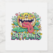 Essen Sie Pflanze Weinetikett (Einzelnes Label)