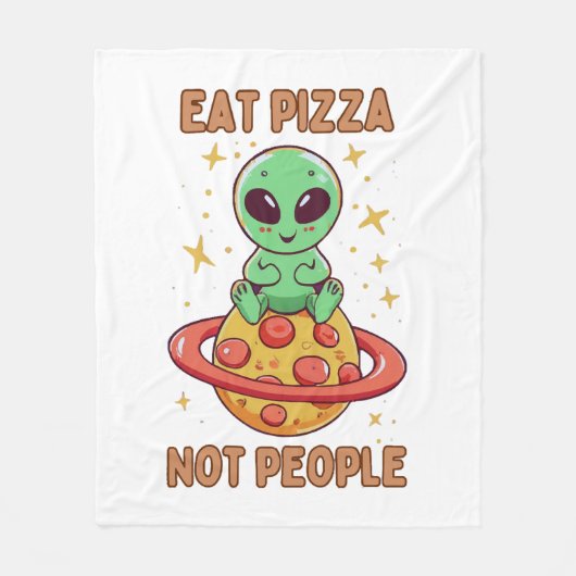Essen Sie Pizza nicht Leute Fleecedecke (Vorderseite)