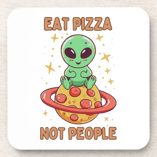 Essen Sie Pizza nicht Leute Getränkeuntersetzer (Vorderseite)