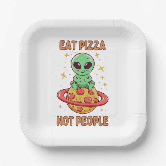 Essen Sie Pizza nicht Leute Pappteller (Vorderseite)