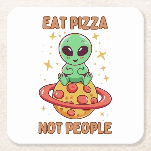 Essen Sie Pizza nicht Leute Rechteckiger Pappuntersetzer (Vorderseite)