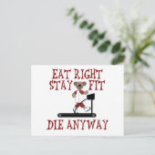 Essen Sie rechts - Bleibe passen Postkarte (Stehend Vorderseite)
