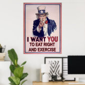 Essen Sie richtig und üben Poster (Heimbüro)