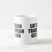 Essen Sie sauber, Zug Gemein, Lean - Workout Kaffeetasse (Mittel)