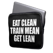 Essen Sie sauber, Zug Gemein, Lean - Workout Laptopschutzhülle (Vorderseite Links)