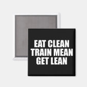 Essen Sie sauber, Zug Gemein, Lean - Workout Magnet (Vorderseite/Rückseite)