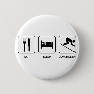 Essen Sie Schlaf-abschüssigen Ski Button