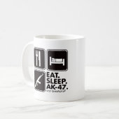 Essen Sie Schlaf AK-47 - Schwarzes Kaffeetasse (Vorderseite Links)