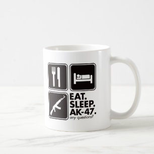 Essen Sie Schlaf AK-47 - Schwarzes Kaffeetasse