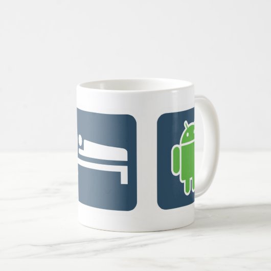 Essen Sie. Schlaf. Android Kaffeetasse (VorderseiteRechts)