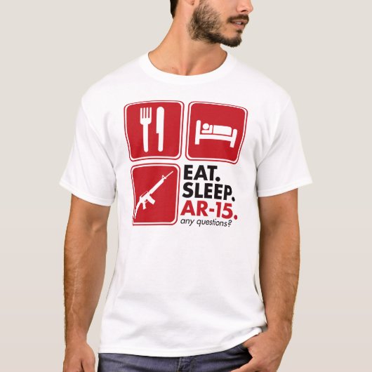 Essen Sie Schlaf AR-15 - Rot T-Shirt (Vorderseite)