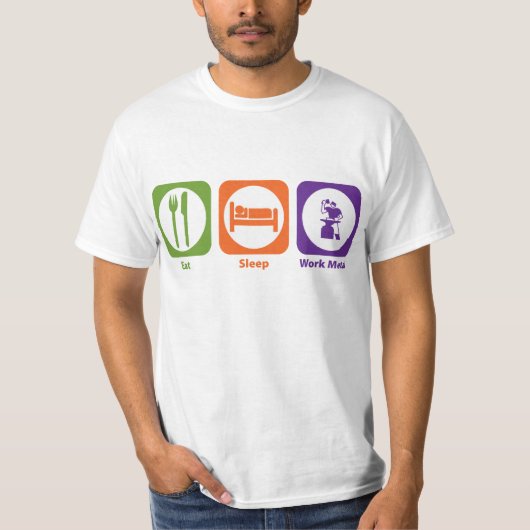 Essen Sie Schlaf-Arbeits-Metall T-Shirt (Vorderseite)