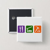 Essen Sie Schlaf-Archäologie Button (Vorne & Hinten)