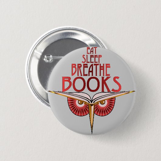 Essen Sie Schlaf atmen Buch-Knopf Button (Vorne & Hinten)