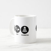 Essen Sie Schlaf-Badminton Kaffeetasse (Vorderseite Links)