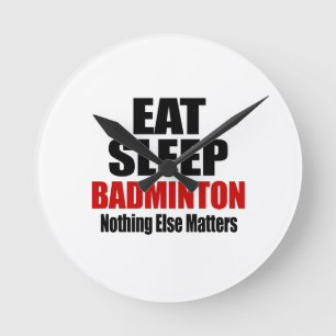 ESSEN SIE SCHLAF-BADMINTON RUNDE WANDUHR