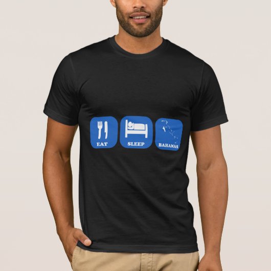 Essen Sie Schlaf Bahamas T-Shirt (Vorderseite)