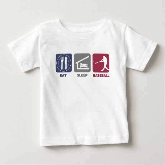 Essen Sie Schlaf-Baseball Baby T-shirt (Vorderseite)