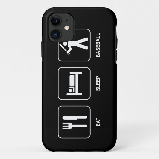 Essen Sie Schlaf-Baseball Case-Mate iPhone Hülle (Rückseite)
