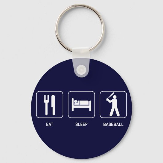 Essen Sie Schlaf Baseball Keychain Schlüsselanhänger (Vorderseite)