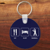 Essen Sie Schlaf Baseball Keychain Schlüsselanhänger (Vorderseite)