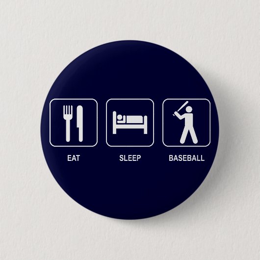 Essen Sie Schlaf-Baseball-Knopf Button (Vorderseite)