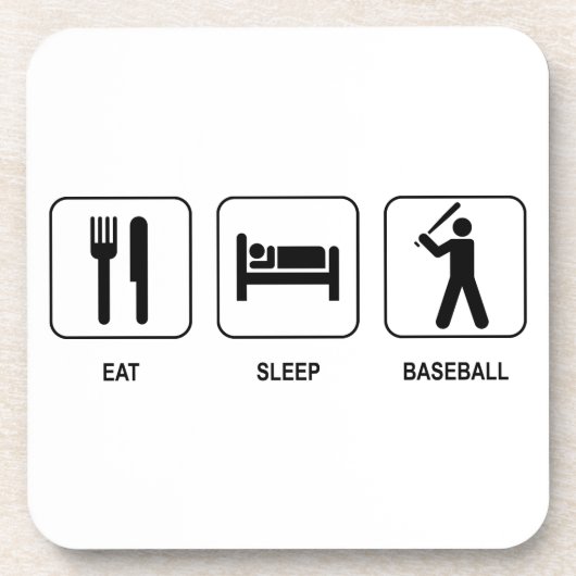 Essen Sie Schlaf-Baseball-Korken-Untersetzer Untersetzer (Vorderseite)