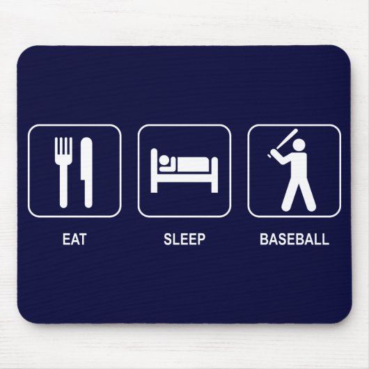 Essen Sie Schlaf-Baseball Mousepad (Vorne)