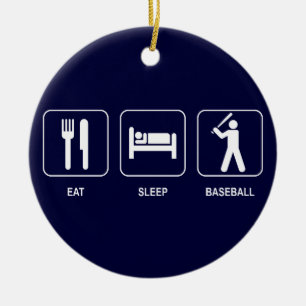 Essen Sie Schlaf-Baseball-Verzierung Keramik Ornament