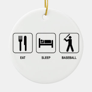 Essen Sie Schlaf-Baseball-Verzierung Keramik Ornament